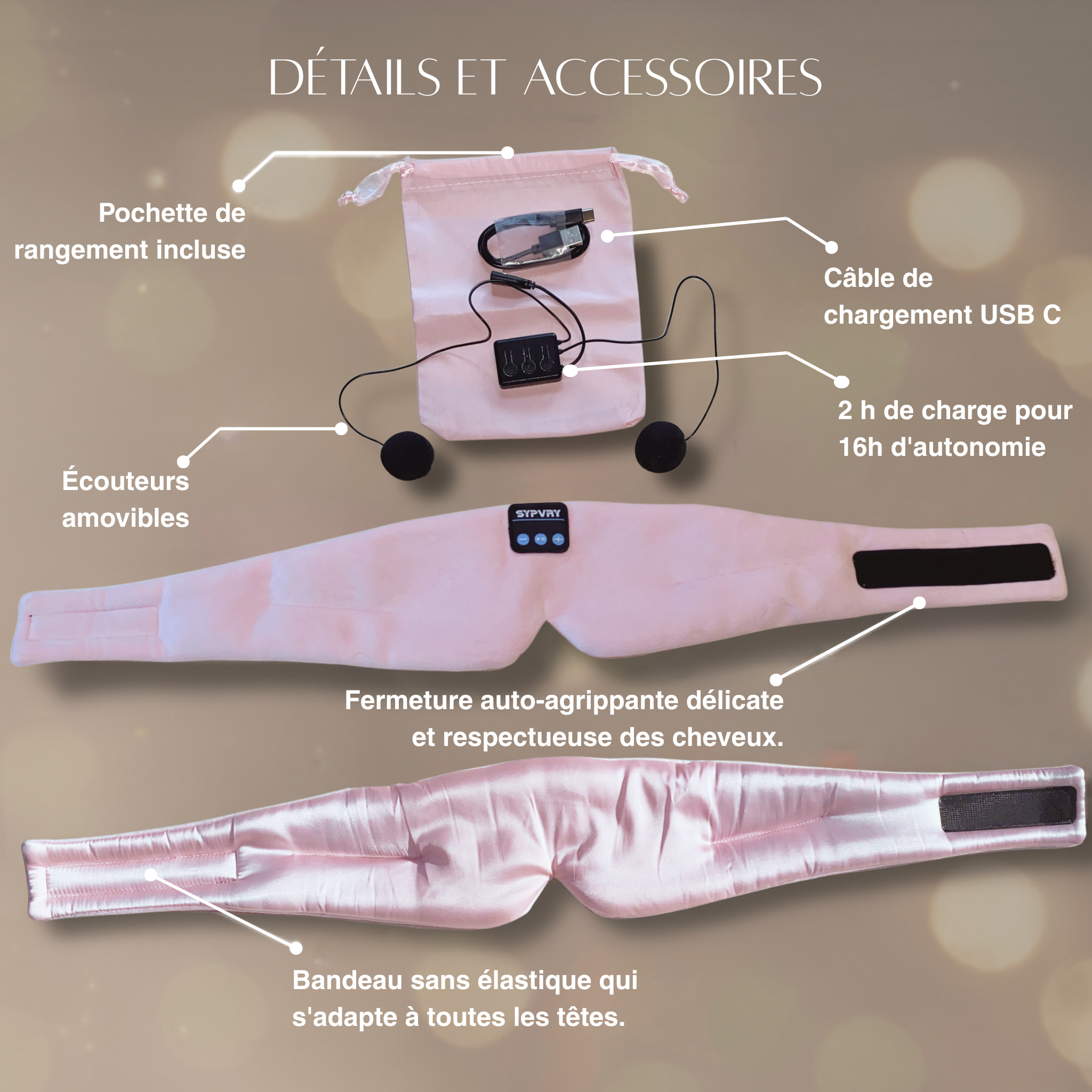 Sérenity : Masque de sommeil Audio Bluetooth